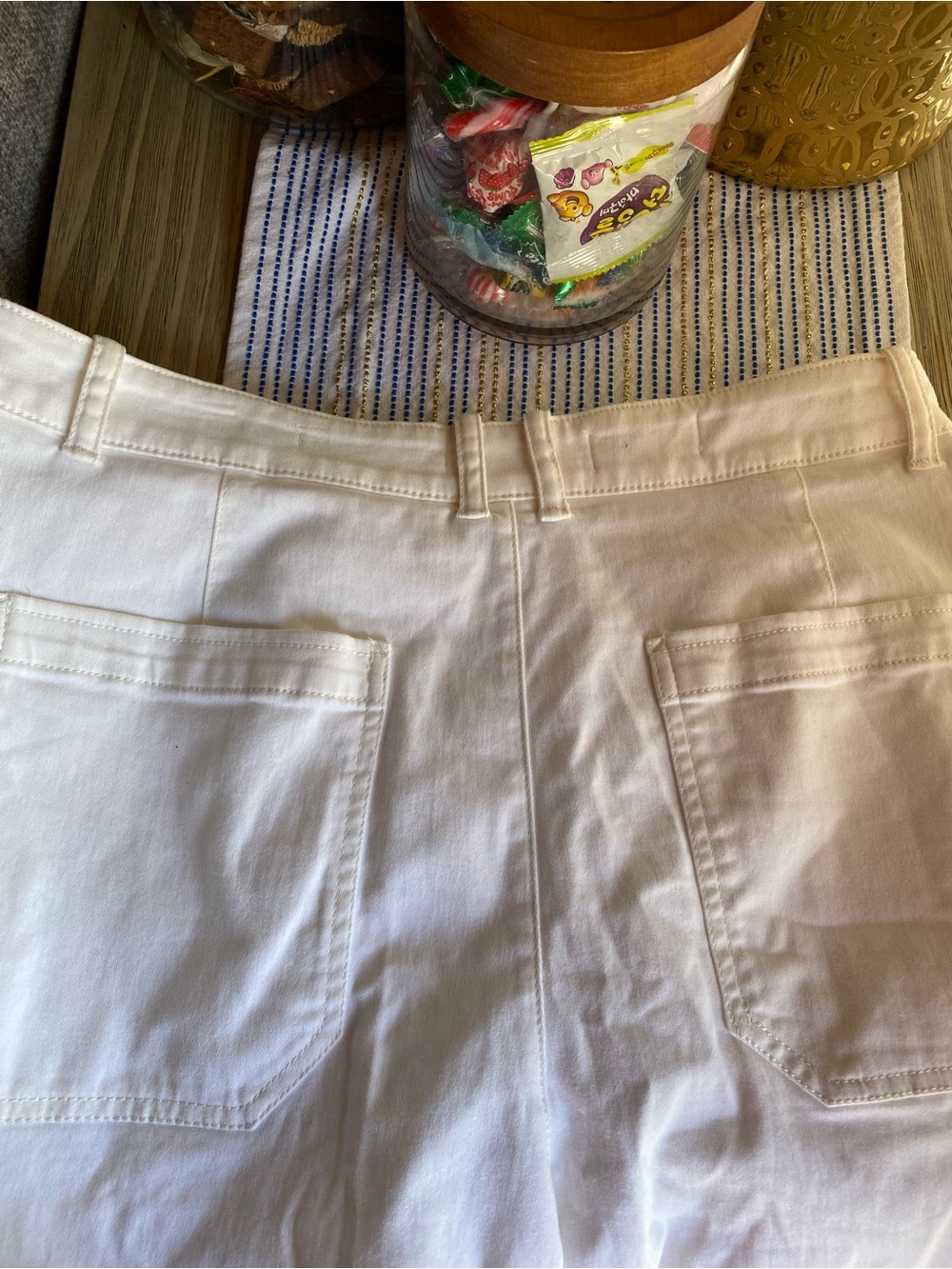 Maeve Anthropologie Off White Jeans Denim Barrel leg Mid Rise Cotton Sz 12 - Picture 12 of 16